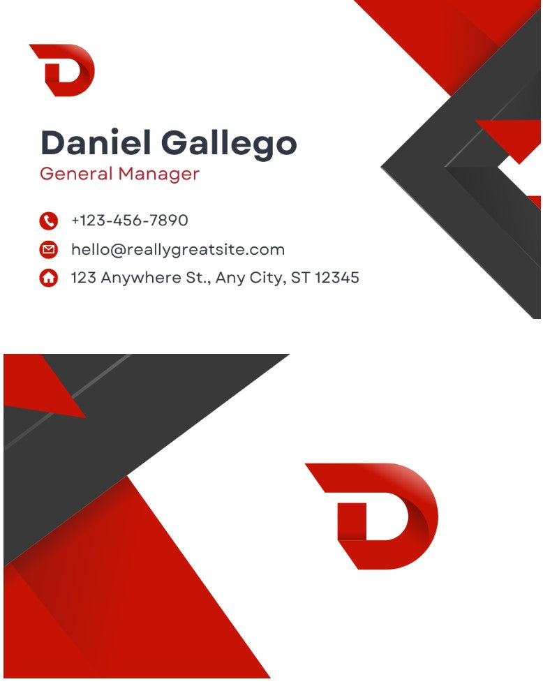 White meets Red Business Cards