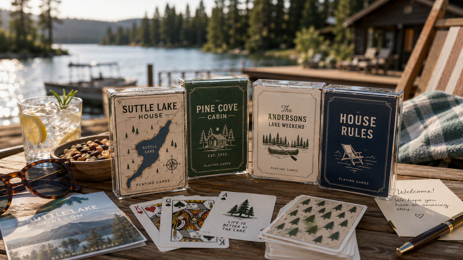 Custom Playing Cards for Lake Houses & Vacation Rentals | CardPress.com