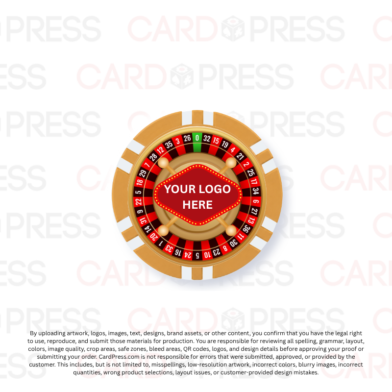 Casino Party Chip - Beige 6 Stripe