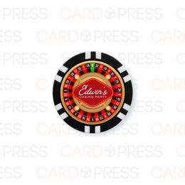Casino Party Chip - Black 6 Stripe