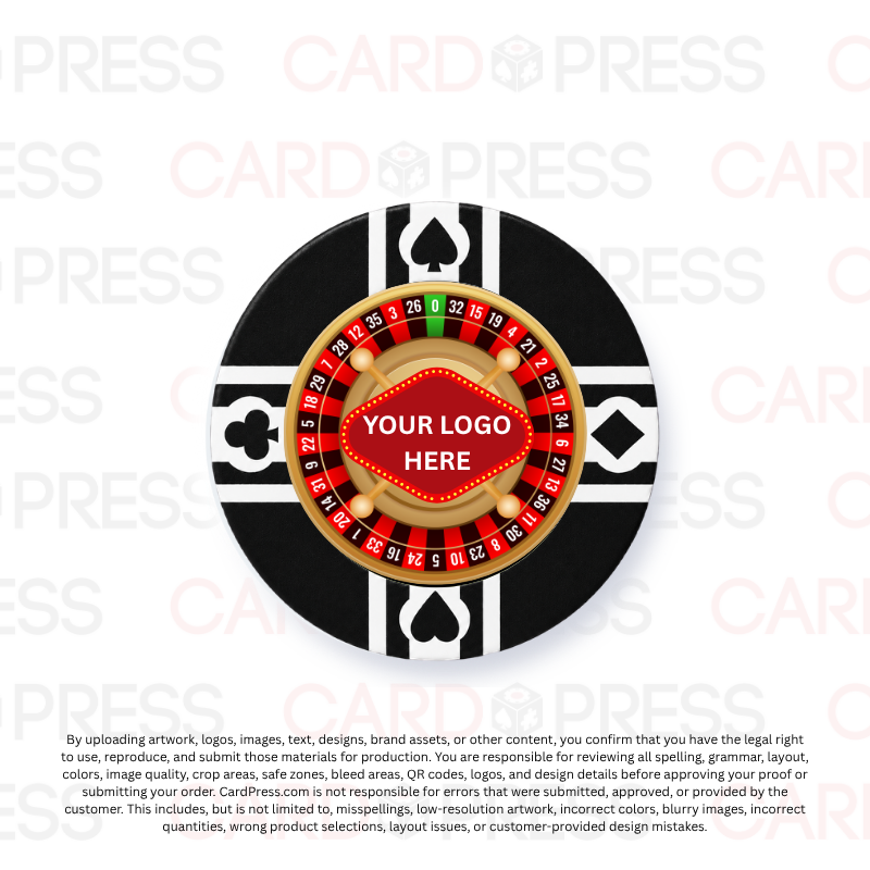 Casino Party Chip - Black CardSuit