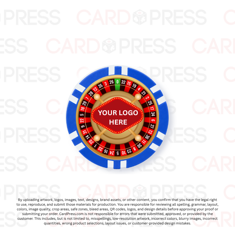 Casino Party Chip - Blue 6 Stripe
