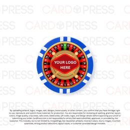 Casino Party Chip - Blue 6 Stripe