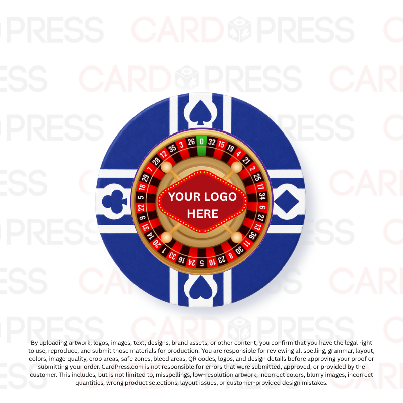 Casino Party Chip - Blue CardSuit
