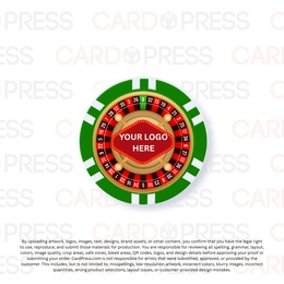 Casino Party Chip - Green 6 Stripe