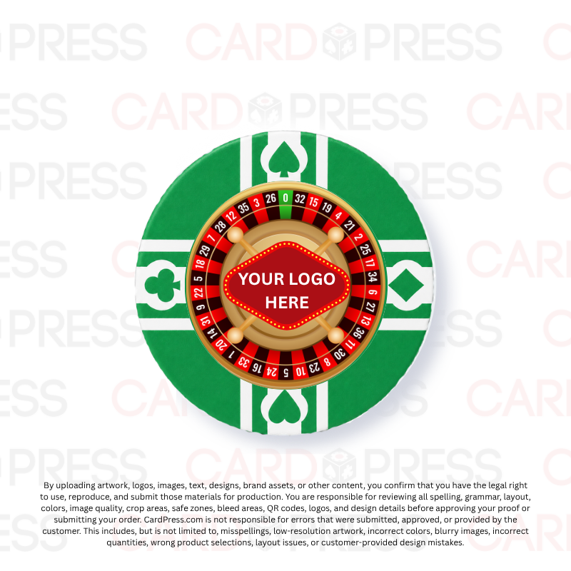 Casino Party Chip - Green CardSuit