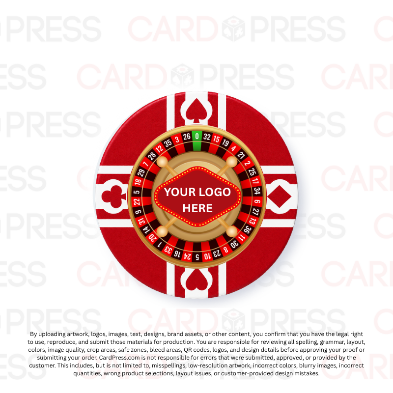 Casino Party Chip - Red CardSuit