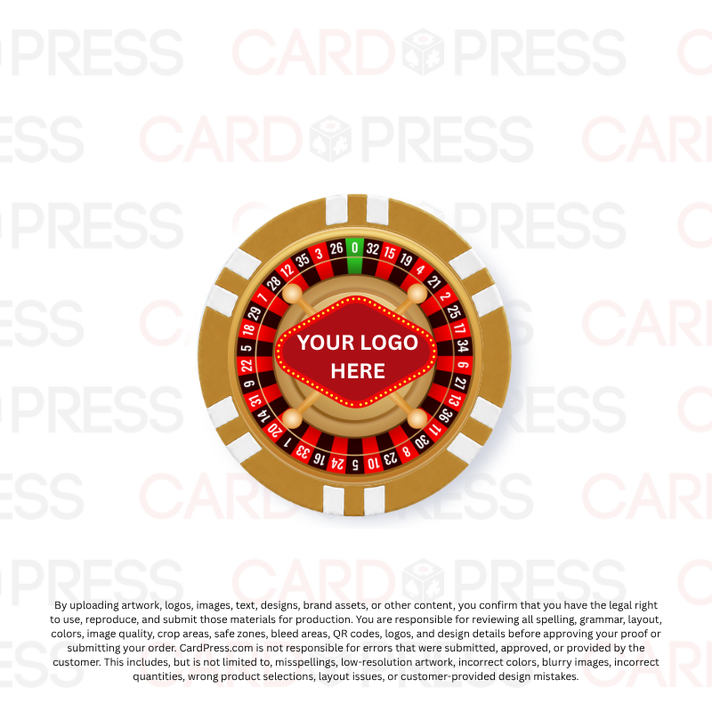 Casino Party Chip - Brown 6 Stripe